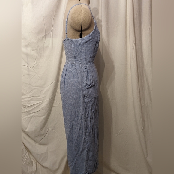 Old Navy Linen Romper with smocked back. Size small. - Picture 2 of 9